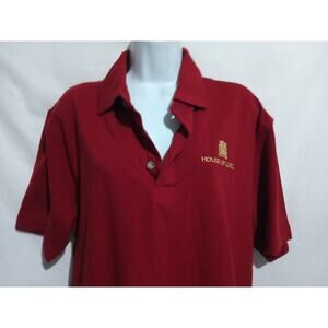 Henbury Size XL H100 100% Cotton Short Sleeve Red House Of Lords Polo Shirt